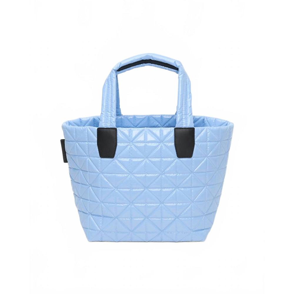NEW VEE COLLECTIVE mini tote bag in cerulean vinyl